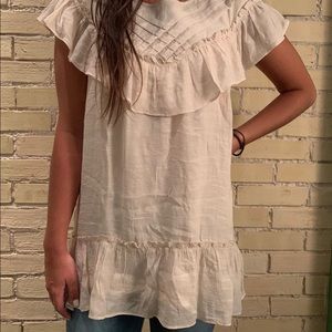 Cream ruffle tunic